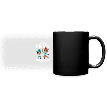Les Pirates -Shenanigans Crossbones Freeboter - Mug panoramique uni - noir - Devant