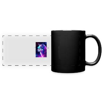 Wolf Galaxy Space Graphic Wolf Lover - Mug panoramique uni - noir - Devant