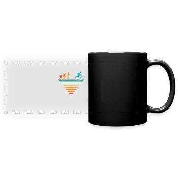 Menschliche Evolution - Vintage- - Panorama-Tasse farbig - Schwarz - Vorne