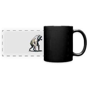 Origami Monkey - Full Colour Panoramic Mug - black - Front