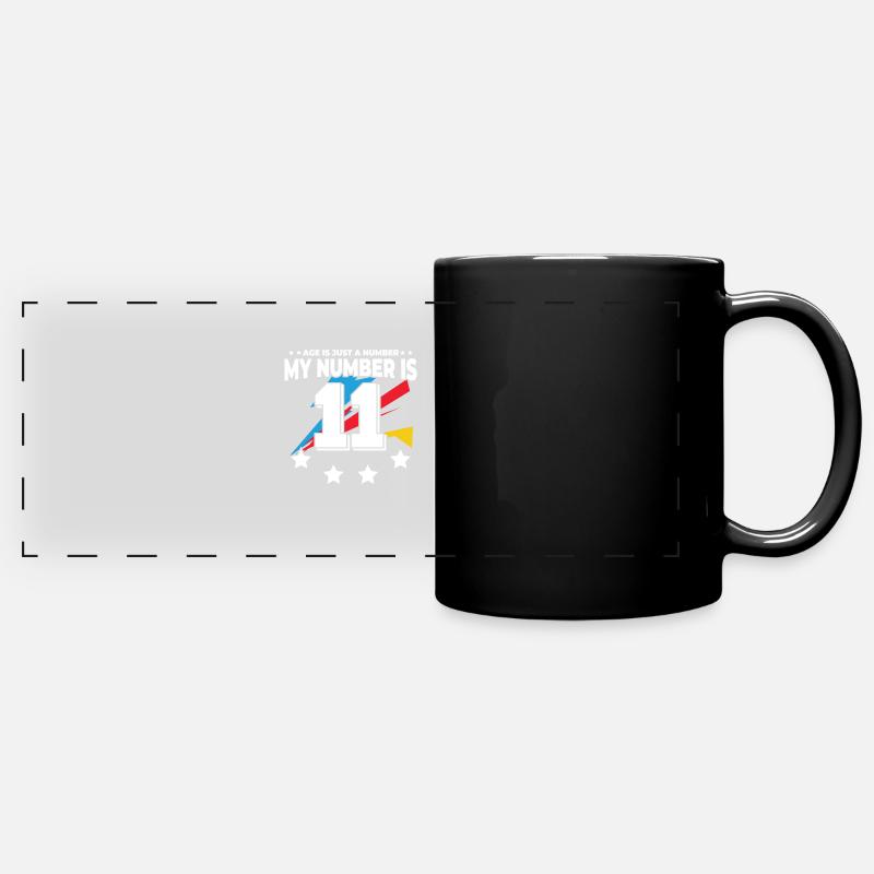 L’âge n’est qu’un chiffre - 11e anniversaire - Mug panoramique uni - noir