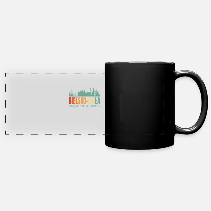 Pologne Bielsko Biata Skyline - Mug panoramique uni - noir