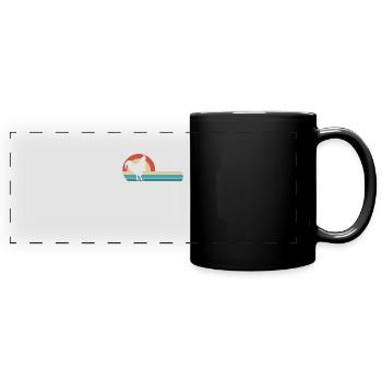 Retro Hen - - Full Colour Panoramic Mug - black - Front
