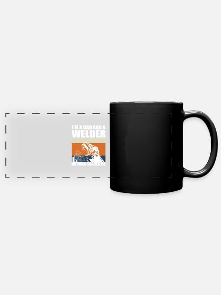 Schweißen Schweißer Spruch Schlosser - Panorama-Tasse farbig - Schwarz