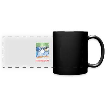 Lustiger Vogelbeobachtungshumor - Panorama-Tasse farbig - Schwarz - Vorne