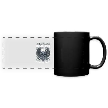 Automechaniker KFZ Mechaniker Auto Schrauber - Panorama-Tasse farbig - Schwarz - Vorne