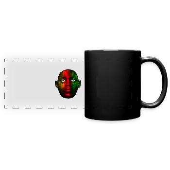 Juneteenth Face Tattoo - Full Colour Panoramic Mug - black - Front