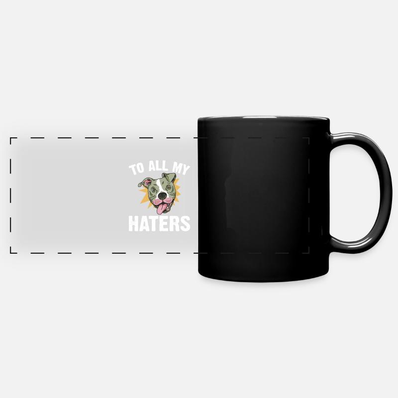 Pitbull All My Haters PitbullDog Lovers - Full Colour Panoramic Mug - black