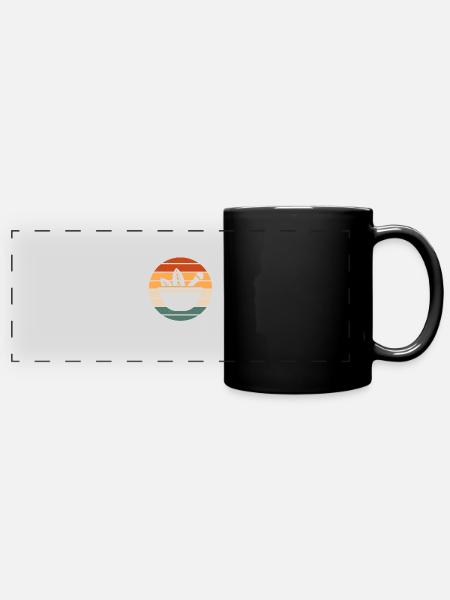 Retro Kräuter Und Mörser Design - Panorama-Tasse farbig - Schwarz