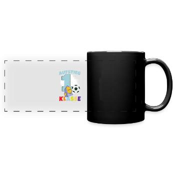 Schulranzen Schultüte Schulstart Schulkind 2023 - Panorama-Tasse farbig - Schwarz - Vorne