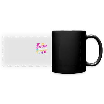 Success is the result of hard work and - Full Colour Panoramic Mug - black - Front