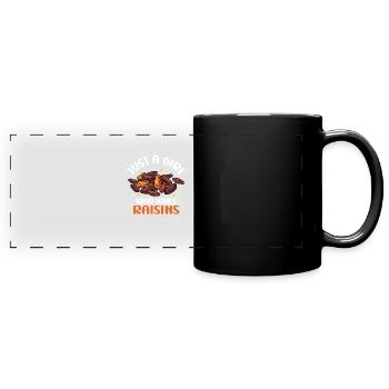 Rosinen - Panorama-Tasse farbig - Schwarz - Vorne