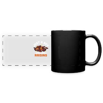 Rosinen - Panorama-Tasse farbig - Schwarz - Vorne