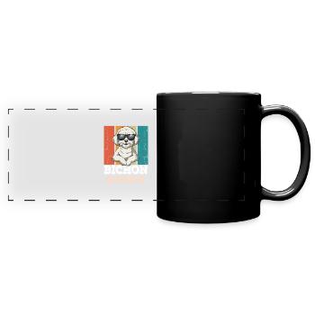 Papa Bichon - Mug panoramique uni - noir - Devant