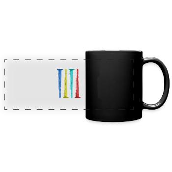 Klarinetten - Panorama-Tasse farbig - Schwarz - Vorne