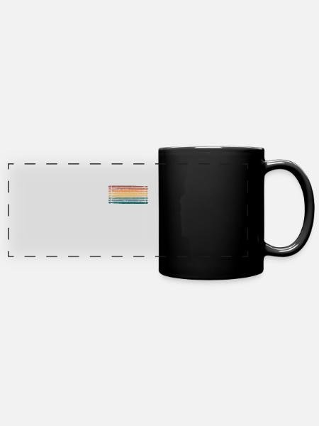 Schlagzeuger Drummer Musik Retro Drumsticks - - Panorama-Tasse farbig - Schwarz