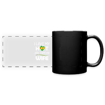 C’est drôle j’aime mon mari chaud de São Toméan - Mug panoramique uni - noir - Devant