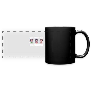 Grand-mère collectionneuse de poupées - Mug panoramique uni - noir - Devant