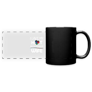 Funny I Love My Hot South Soudanese Wife Husband - Full Colour Panoramic Mug - black - Front