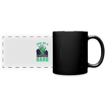 Give me a Hand chilling Halloween - Panorama-Tasse farbig - Schwarz - Vorne