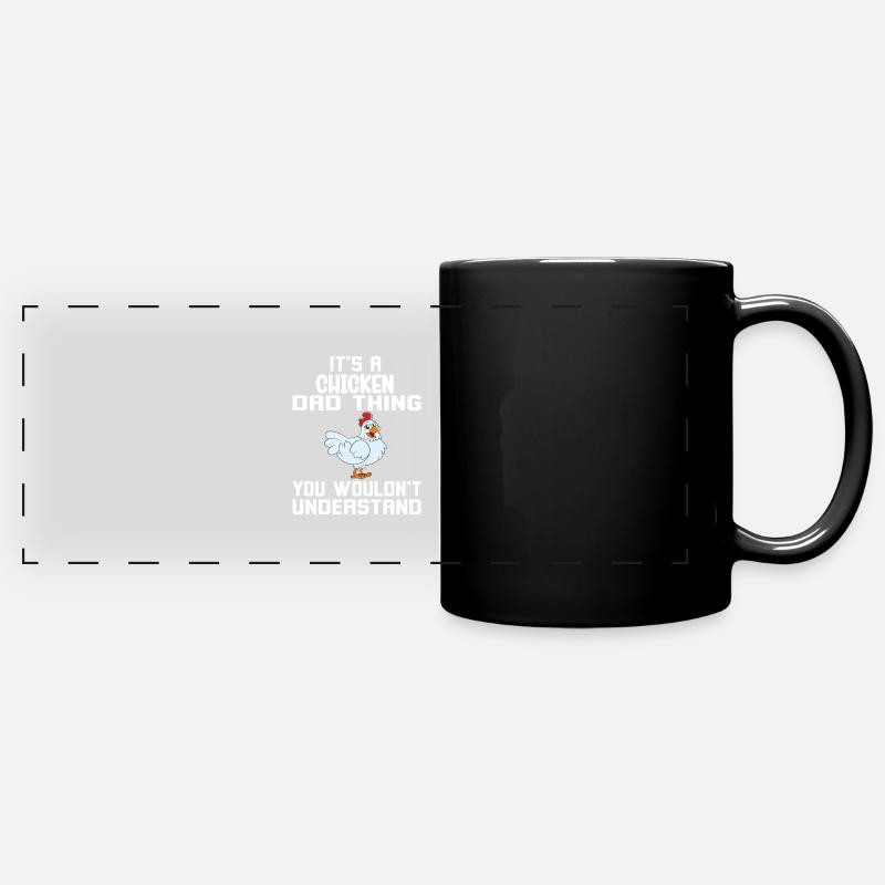 Drôle de poulet disant poulet - Mug panoramique uni - noir