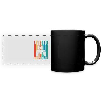 Vintage Birthday 50: ein halbes Jahrhundert - Panorama-Tasse farbig - Schwarz - Vorne