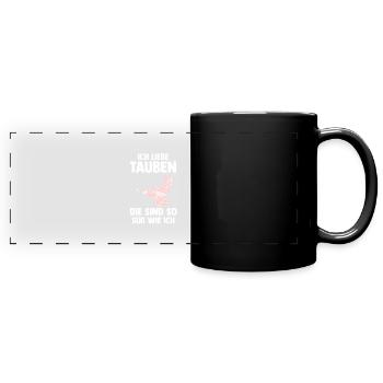 Taubenzüchter Brieftaube Tauben - Panorama-Tasse farbig - Schwarz - Vorne
