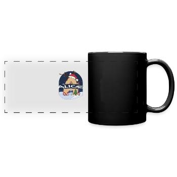 Awesome Alice Name w Santa Hat in Xmas Theme - Full Colour Panoramic Mug - black - Front