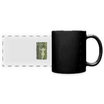 Bogenschießen - Panorama-Tasse farbig - Schwarz - Vorne