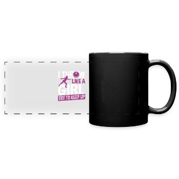 Diskuswerfen Diskuswerfer Geschenk - Panorama-Tasse farbig - Schwarz - Vorne