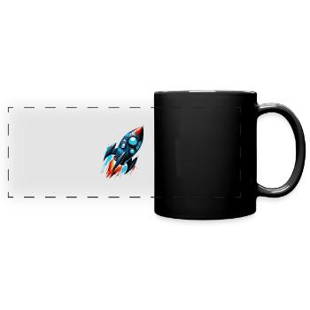 Rocket Man Lancement de fusée - Mug panoramique uni - noir - Devant