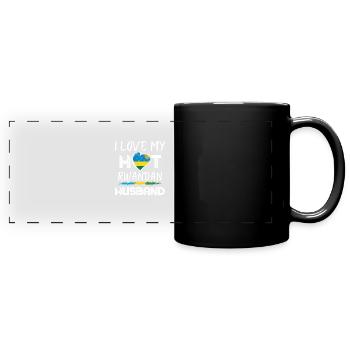 Rwandnan Husband Proud Wife - Panorama-Tasse farbig - Schwarz - Vorne