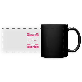 Logopädie Logopädin - Panorama-Tasse farbig - Schwarz - Vorne