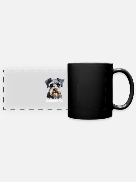 Schnauzer - Panorama-Tasse farbig - Schwarz