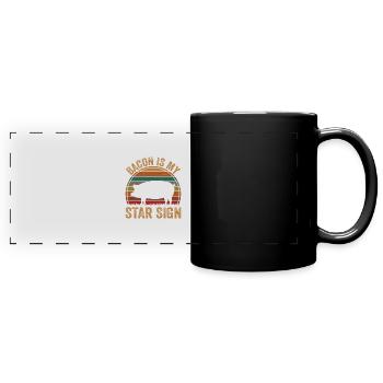 Bacon Is My Star Sign Piggy Animal Presented - Full Colour Panoramic Mug - black - Front