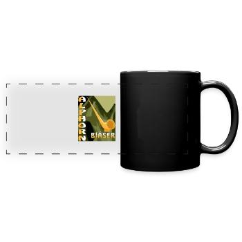 ALPHORN BLÄSER - Panorama-Tasse farbig - Schwarz - Vorne