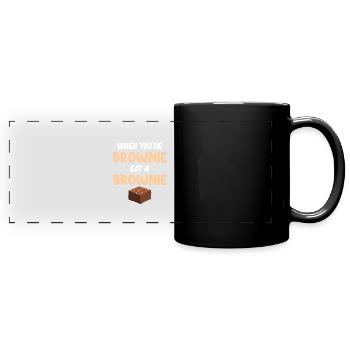 Si vous vous noyez, mangez un - Mug panoramique uni - noir - Devant
