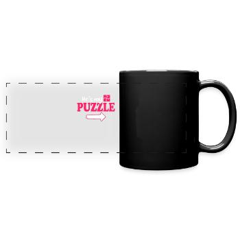 Mein Rätsel Mein Fehlendes Stück - Paar - Panorama-Tasse farbig - Schwarz - Vorne