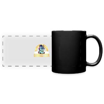 Gangsta Unicorn - Panorama-Tasse farbig - Schwarz - Vorne