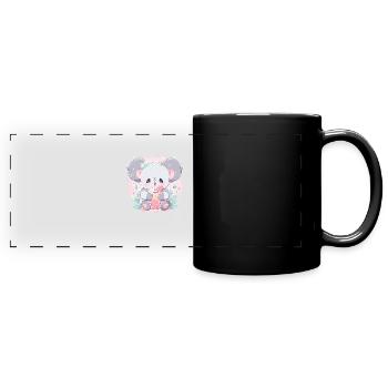 Kawaii Koala trinkt Boba Bubble Tea Chibi - Panorama-Tasse farbig - Schwarz - Vorne