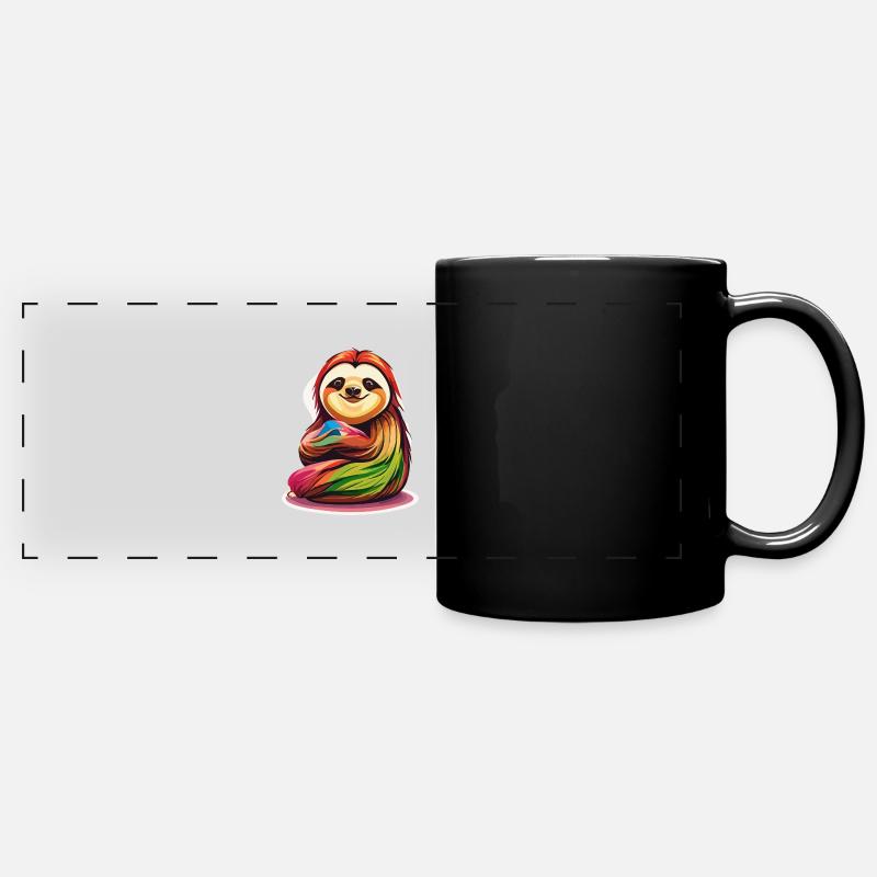 Cuddly Sloth - Full Colour Panoramic Mug - black