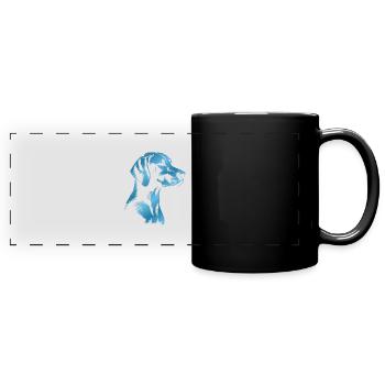 Magyar Vizsla Zeichnung Kopf blau - Panorama-Tasse farbig - Schwarz - Vorne
