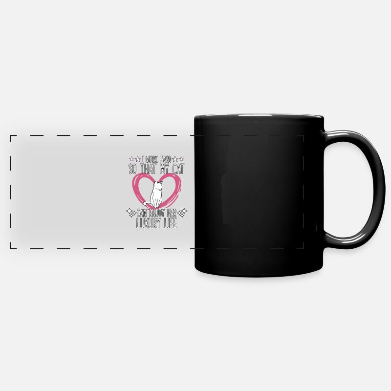 Katzen Fan Katze Freund Katze Spruch Katzen - Panorama-Tasse farbig - Schwarz