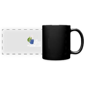 Ich Mag Kaffee Und Chamäleon-T-Shirt - Panorama-Tasse farbig - Schwarz - Vorne