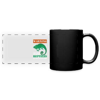 Warnung Diese Person Kann Über Reptilien Sprechen - Panorama-Tasse farbig - Schwarz - Vorne