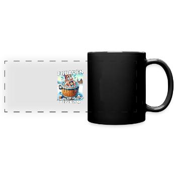 Eisbaden Winterbaden Lustig - Panorama-Tasse farbig - Schwarz - Vorne