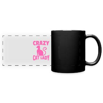 Crazy Cat Lady - Full Colour Panoramic Mug - black - Front