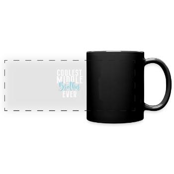Middle Brother Gifts - Panorama-Tasse farbig - Schwarz - Vorne