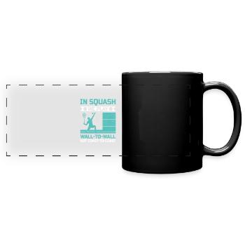 Squashspieler Squash-Tennisspieler Raquetball-Spor - Panorama-Tasse farbig - Schwarz - Vorne