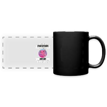 Lustiges Axolotl Süßes Axolotl - Panorama-Tasse farbig - Schwarz - Vorne
